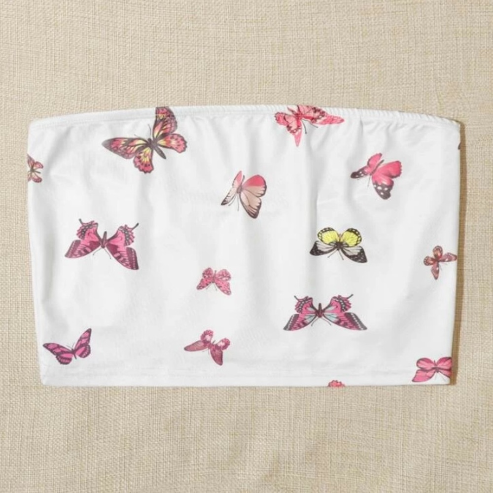 Butterfly Print Tube Top